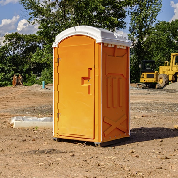 can i customize the exterior of the portable restrooms with my event logo or branding in Auxier